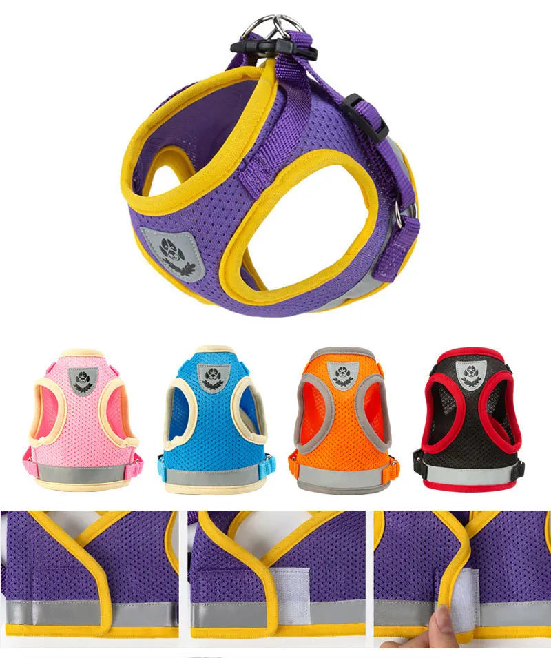 Dog Harness Vest Set for Small Medium Dog Harness Leash Puppy Cat Vest Harness Puppy Pet Kitten Leads Reflective Cats Collar