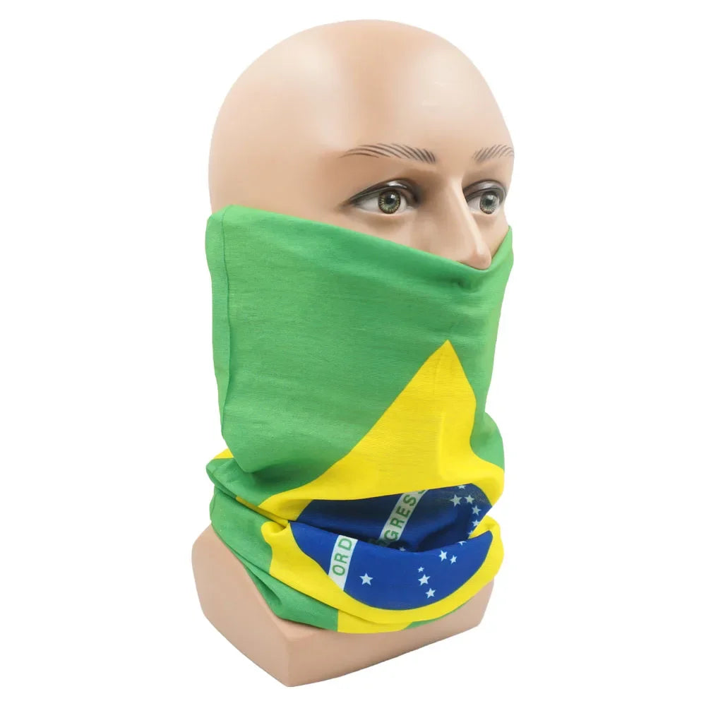 World Football Fans National Flag Face Bandanas Spain France Korea Mexico Germany Seamless Neck Gaiter Men Women Headwear Scarf