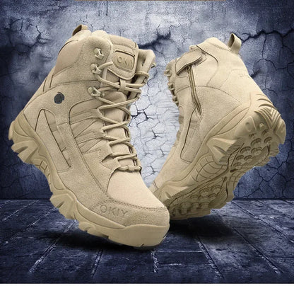Desert Combat Boots Leather Hiking Shoes Men's Ankle Boots