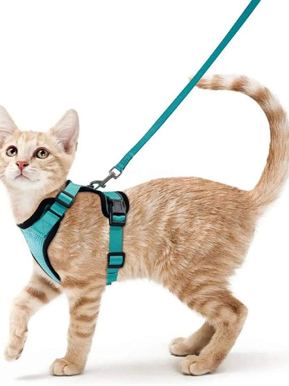 Cat Harness And Leash Set Escape Proof Soft Adjustable Vest Harness