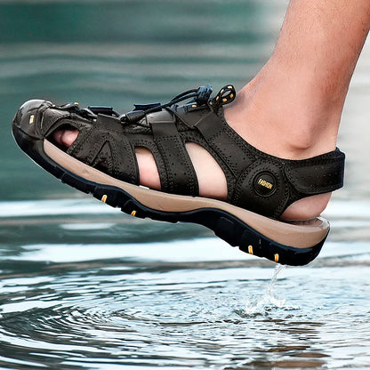 Men's Genuine Leather Sandals Non Slip Outdoor Beach