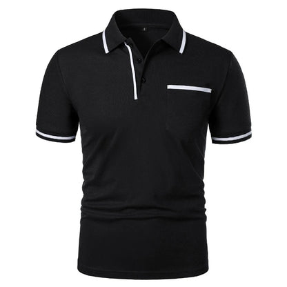 Men's Short Sleeve Polo Shirt Solid Polyester Breathable Casual
