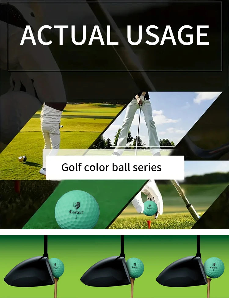 Colored Matte Pro Golf Balls - 12/3 Pcs, High Perf, 3-Layer Struct, 332 Dimple Surf, Soft & Durable Touch, Long Flight Dist.