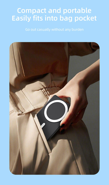 Magnetic Wireless Power Bank 5000mAh 15W Black or Silver