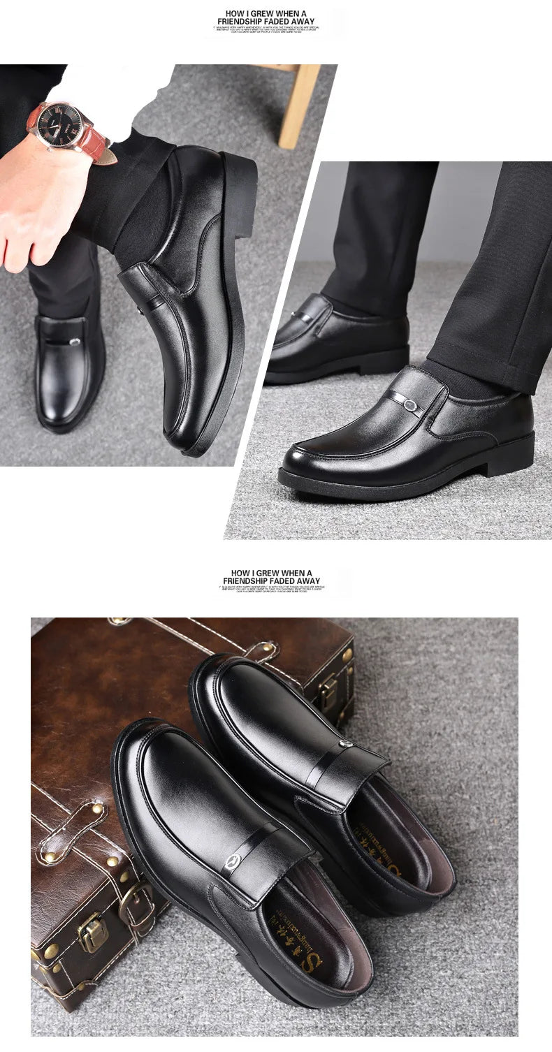 Mens Leather Dress Shoes Lace Up Formal Office Wear