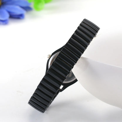 Elastic Strap Watch for Men Couples Clear and Easy Read Large Black Digital Hard Steel Strap Waterproof