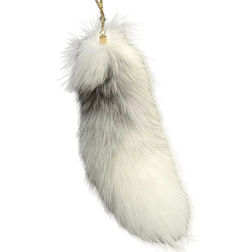 Fluffy Faux Fur Fox Tail Keychain for Bags & Keys