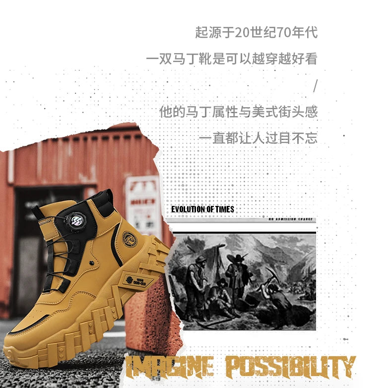 Leather High-Top Outdoor Boots For Men Ankle Hiking