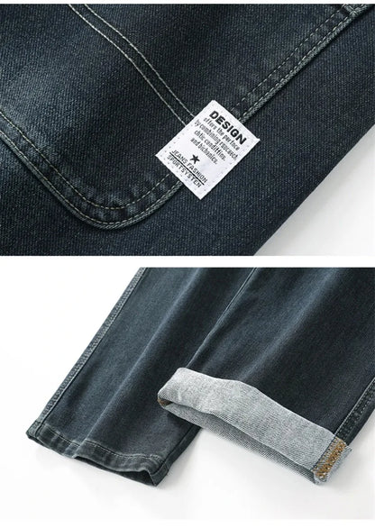 Men's Loose Straight Wide-Leg Jeans, Casual Business Style