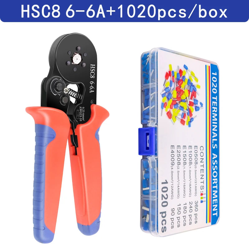 Crimping Pliers Ferrule Sleeves Tubular Terminal Tools HSC8 6-4A/6-6A/16-6E Wire Crimper Household Electrical Sets