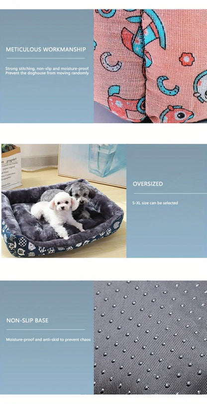 Soft Fabric Pet Bed Sofa Mat With Comfort Padding For Small, Medium Large Pets