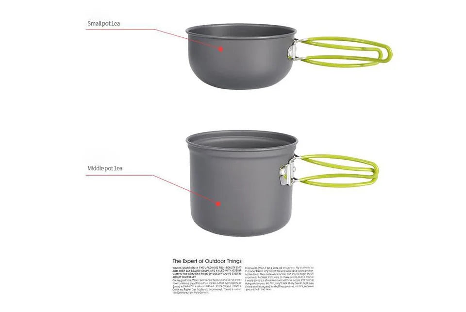 Ultralight Camping Pot Set 0.8L Aluminium Alloy 1-2 People