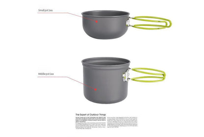 Ultralight Camping Pot Set 0.8L Aluminium Alloy 1-2 People
