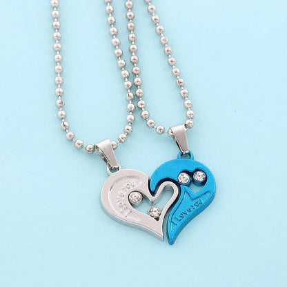Heart ECG Pendant Necklace Stainless Steel And Zinc Alloy