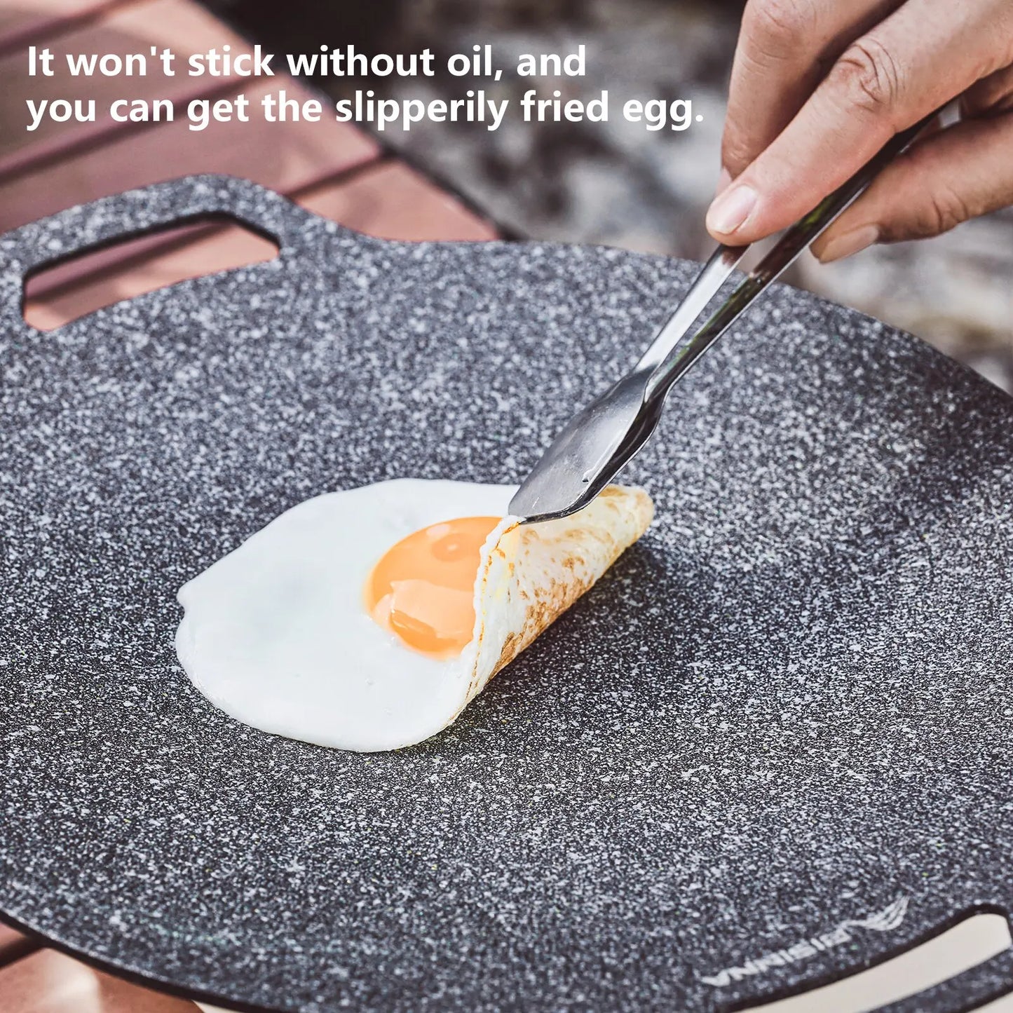 BISINNA 30CM Outdoor BBQ Grill Pan Non Stick Stovetop Baking Tray Korean Roastig Grill Plate Camping Equipment