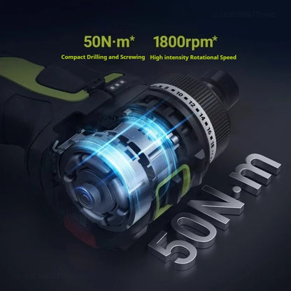 Cordless Driver Drill Brushless Rechargeable Screwdriver With Metal Chuck