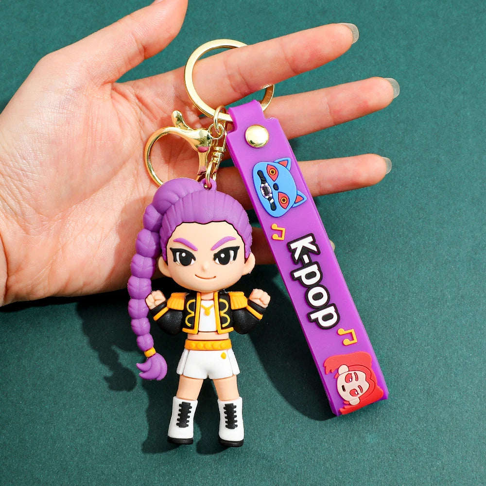 KPOP Demon Hunters Tiger Keychain – Cute PVC Key Ring for Kids & Fans