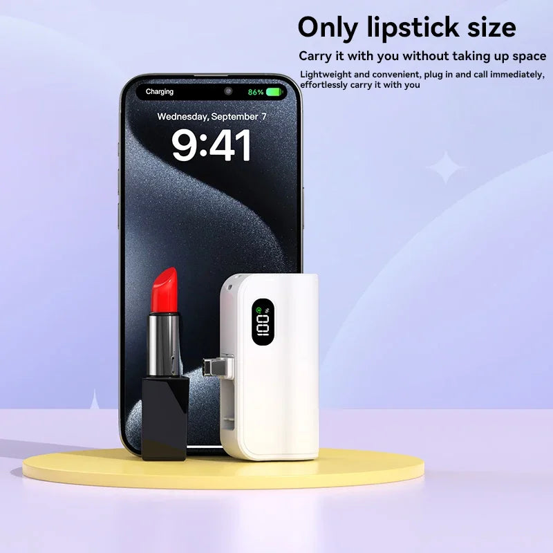 Mini Capsule 50000mAh High Capacity Power Bank Portable Wireless Fast Charging External Battery For iPhone Huawei Samsung