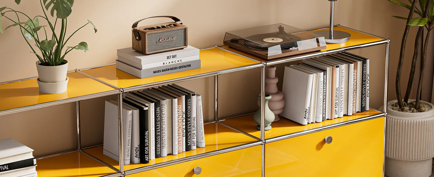 Modern Storage Cabinet Stainless Metal Organizer TV Stand Cabinet for Living Room and Home Office Furniture