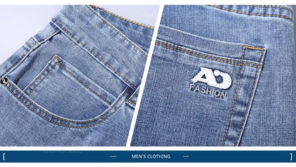 Men's Slim Jeans Denim Pants With Stretch Light Blue