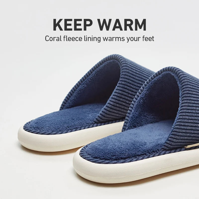 Winter Plush Indoor Slippers Non Slip Flats Home Shoes
