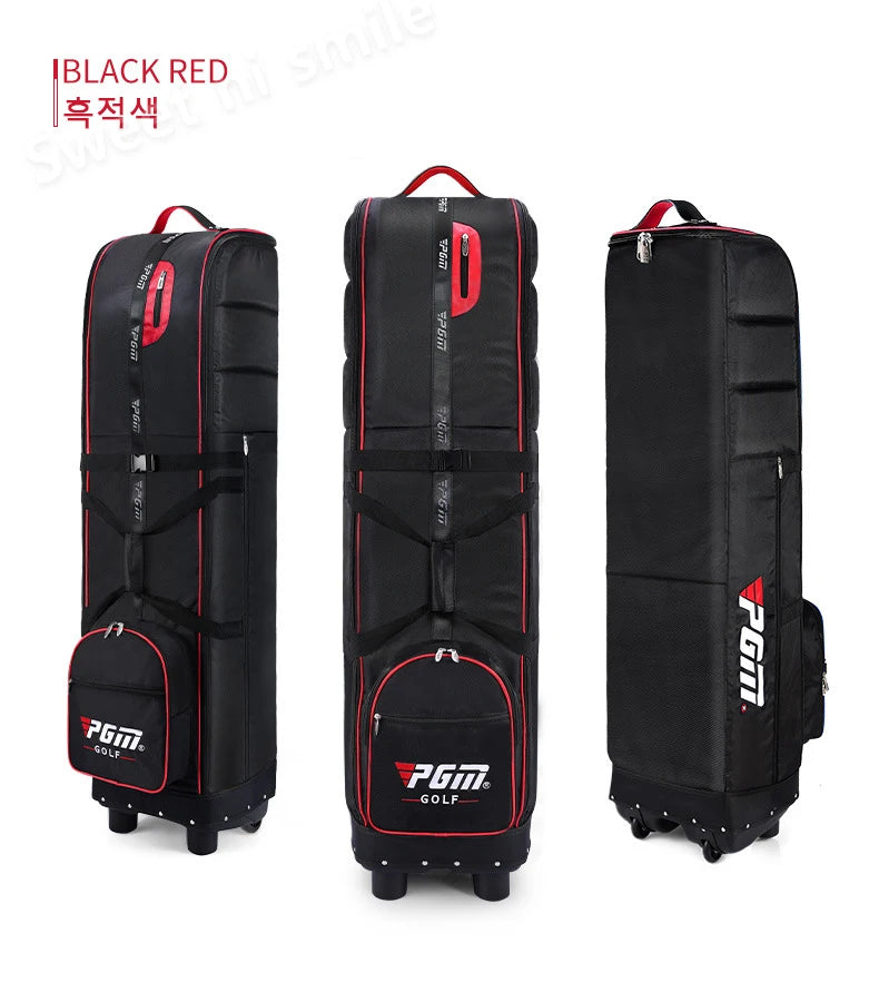 PGM Golf Travel Plane Bags with Wheel thicken Straps Foldable Golf Club Travel Cover for Airlines Golf Aviation Bag HKB009