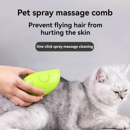 3-In-1 Electric Pet Grooming Brush With Steam Spray