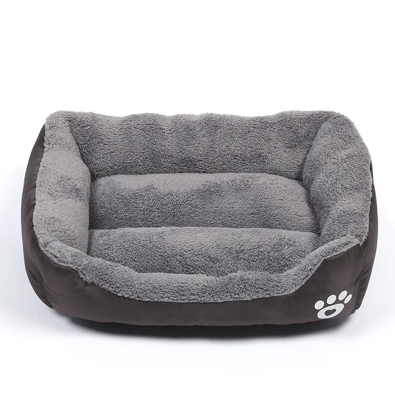 Large Square Dog Bed – Plush Cat Nest and Dog Sofa, All-Season Waterproof Mattress