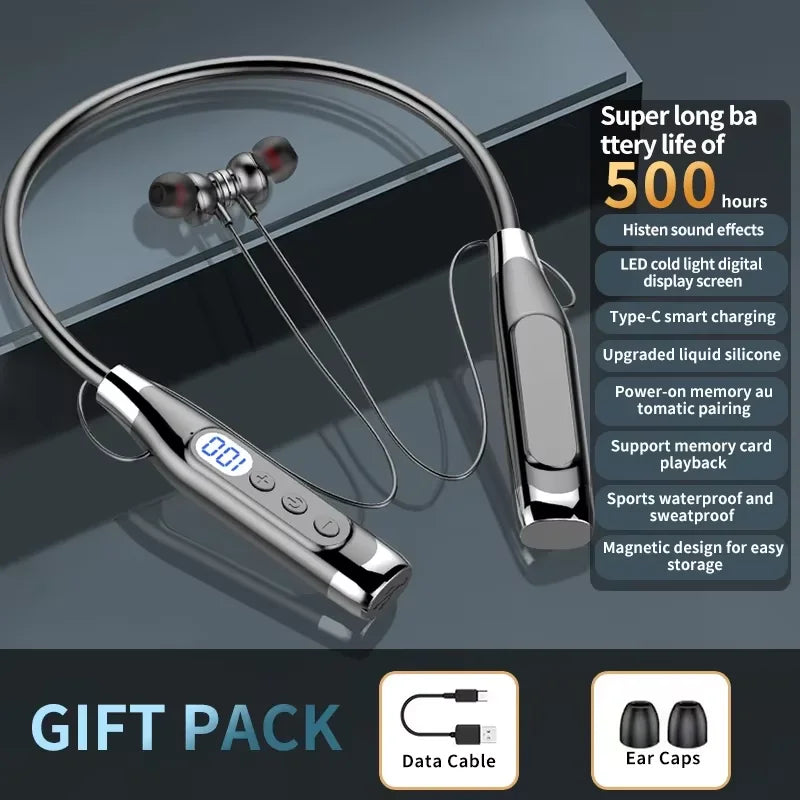 New Bluetooth Earphones Wireless Headphones Magnetic Sport Neckband Neck-hanging TWS Earbuds Wireless Blutooth Headset with Mic