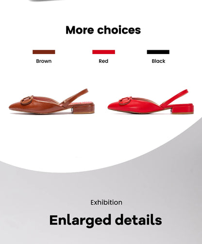 Women's Ankle-Wrap Sandals PU Upper Black Flat Sole