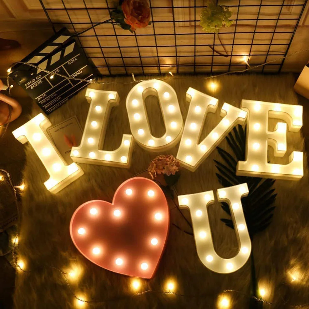 LED Letter and Number Light Set PVC Warm White Decor