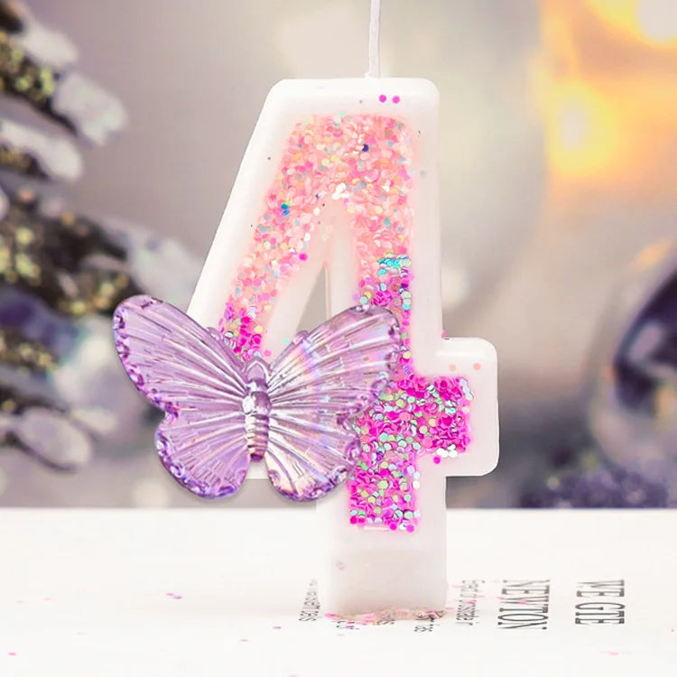 Purple Butterfly Digital Candle for Birthday Cakes