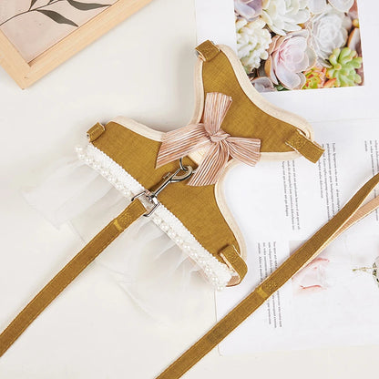 Pet Anti Breakaway Vest Harness With Leash Chest And Back Straps Fabric