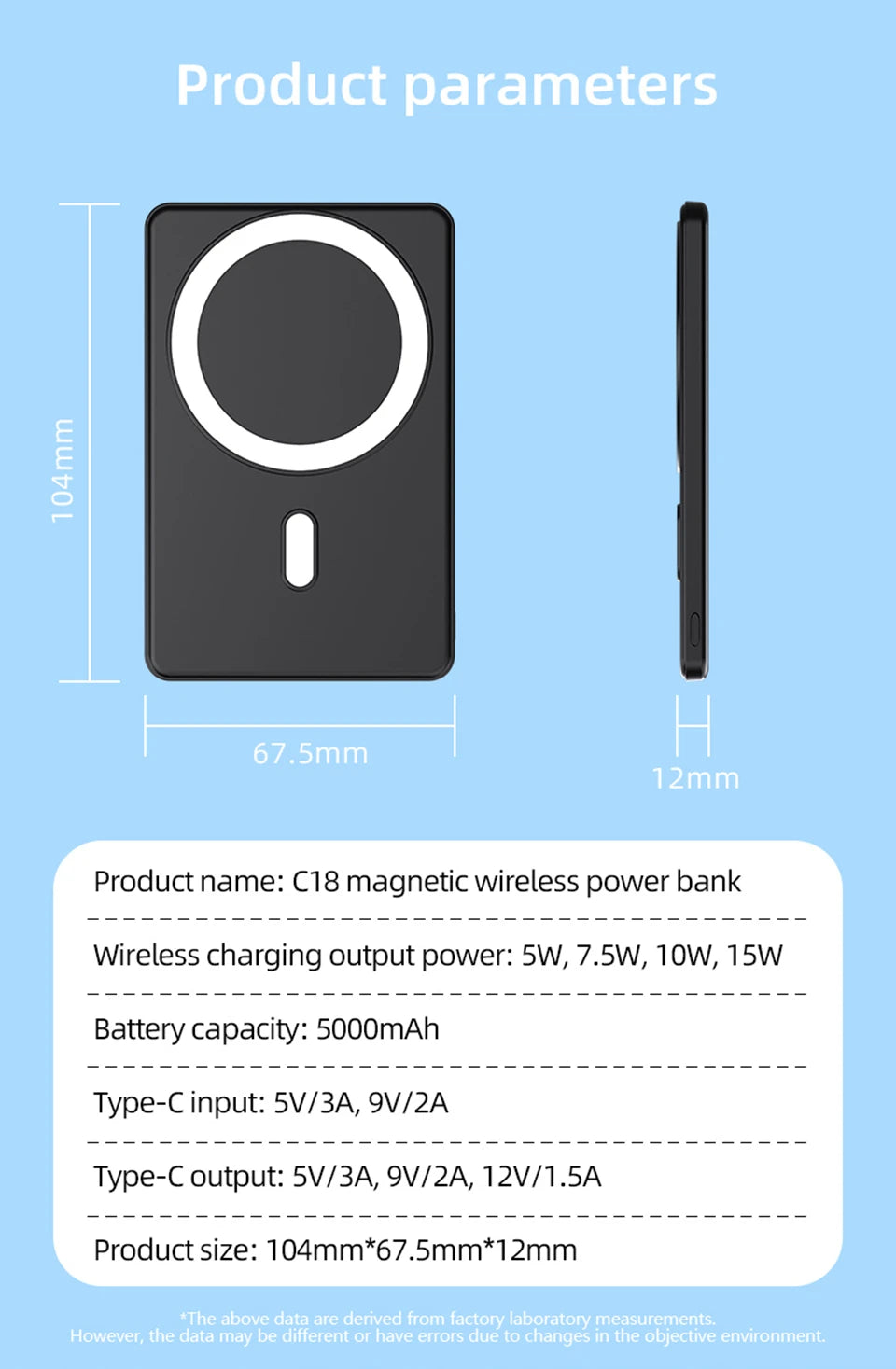 Magnetic Wireless Power Bank for Magsafe For iPhone 16 15 14 13 12 Pro Max 15W 5000mAh Portable Fast Charging External Battery