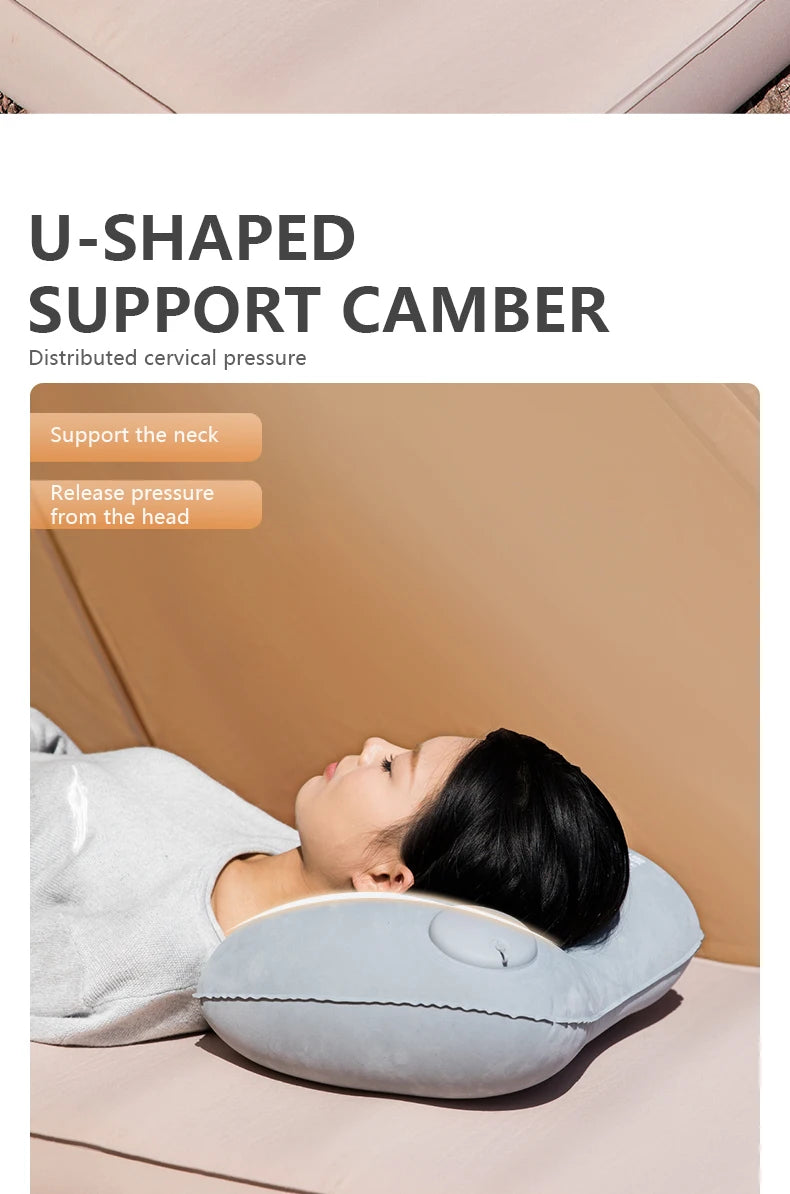 BISINNA Camping Inflatable Pillow Portable Ultralight Travel Hiking Air Sleeping Pillow for Neck and Lumbar Support