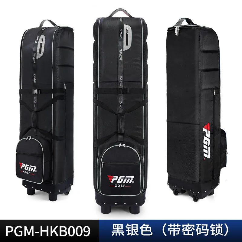 PGM Golf Travel Plane Bags with Wheel thicken Straps Foldable Golf Club Travel Cover for Airlines Golf Aviation Bag HKB009