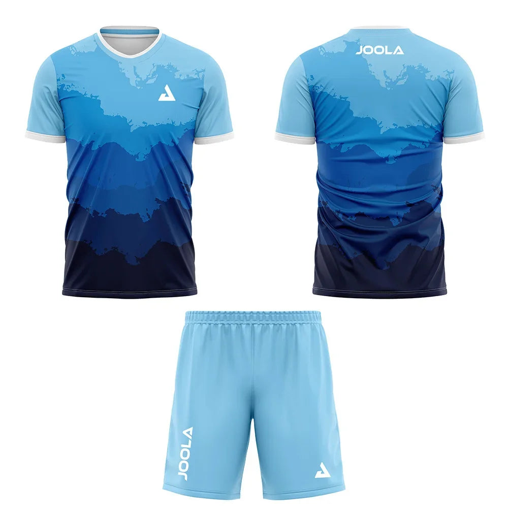 3D men's quick drying sportswear, shorts set, outdoor sportswear, badminton sportswear, table tennis short sleeved training suit