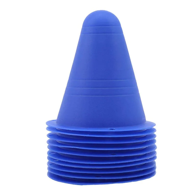 10Pcs/Set Skate Marker Training Road Cones Roller Football Soccer Rugby Training Soft Tower Skating Obstacle Roller Skate Pile