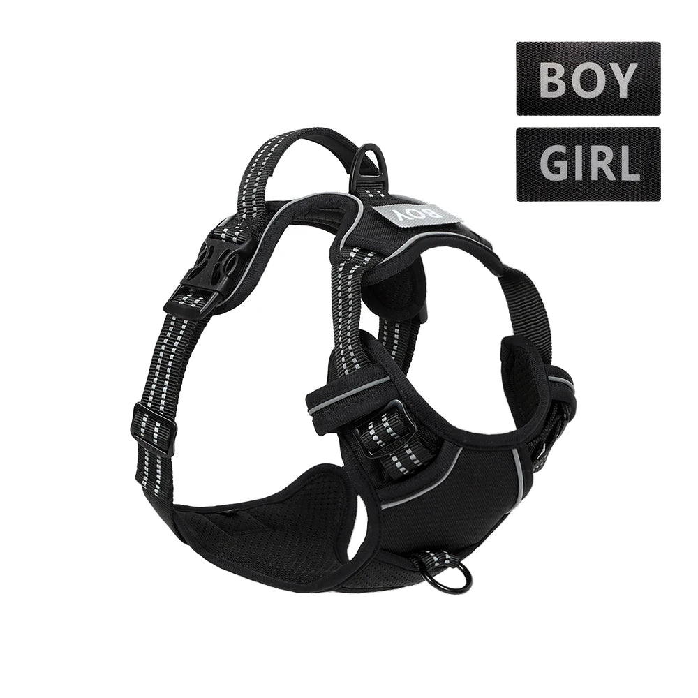 No Pull Dog Harness Front Clip Heavy Duty Reflective Easy Control Handle for Large Dog Walking