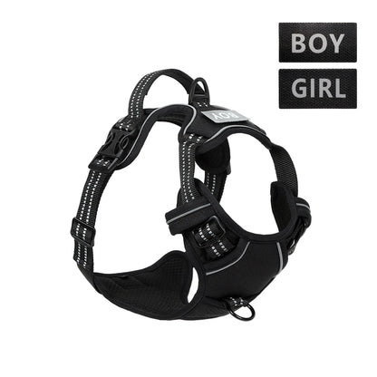 No Pull Dog Harness Front Clip Reflective Heavy Duty Handle For Large Dogs