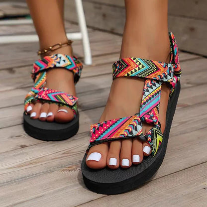 Summer Flat Sandals For Women Hemp Rope Ankle Wrap Large Size