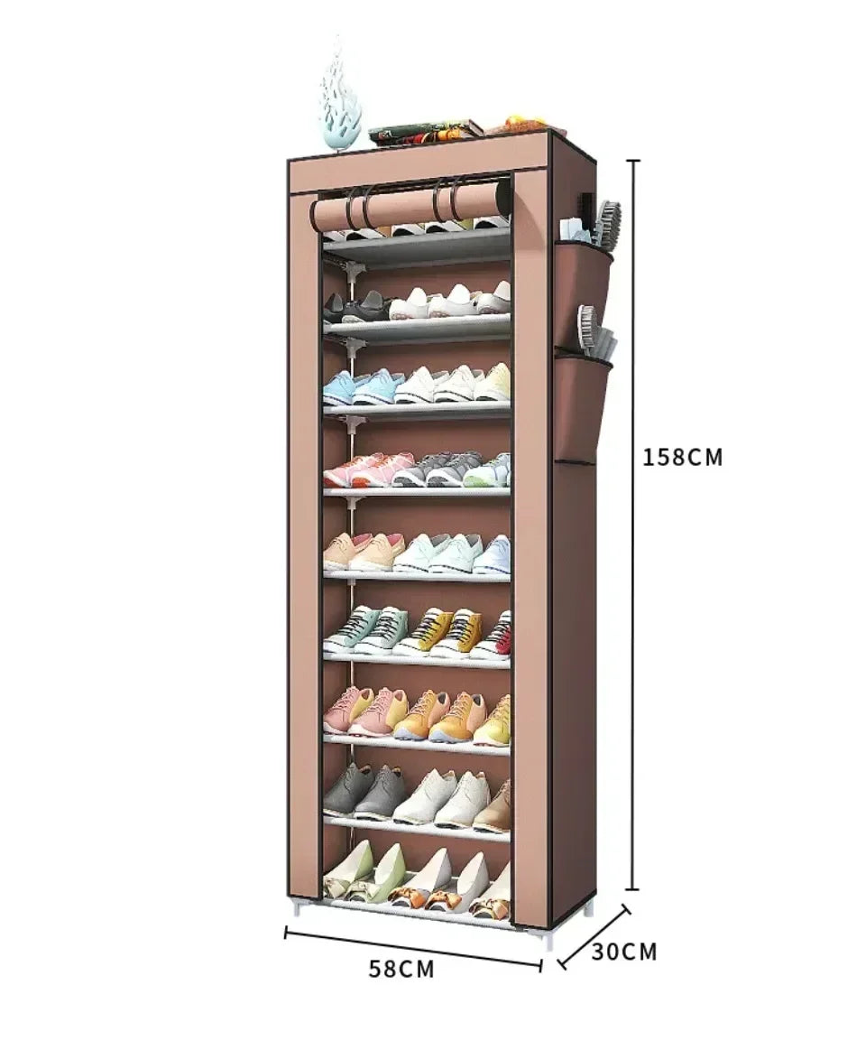 Dustproof Shoe Cabinet Economical Shoe Cabinet/simple Shoe Cabinet Entrance/space Saving Shoe Rack/storage Rack with Curtains