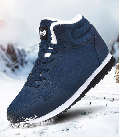 Men Winter Snow Boots Plush Lining Size 48 Waterproof Suede Leather