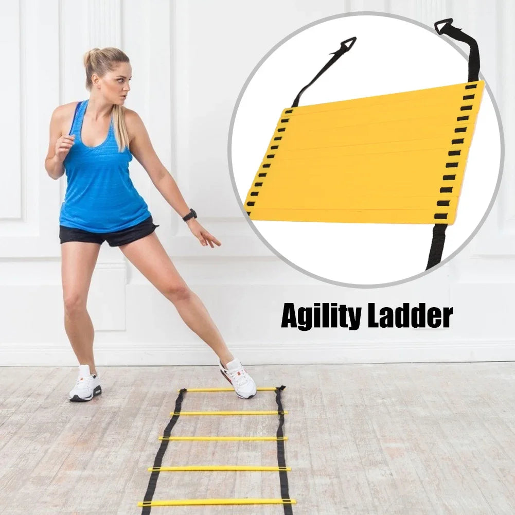 Sports Agility Ladder Football Adjustable Nylon Strap Jumping Ladder Speed Fitness Body Coordination Warm-Up Training Tool