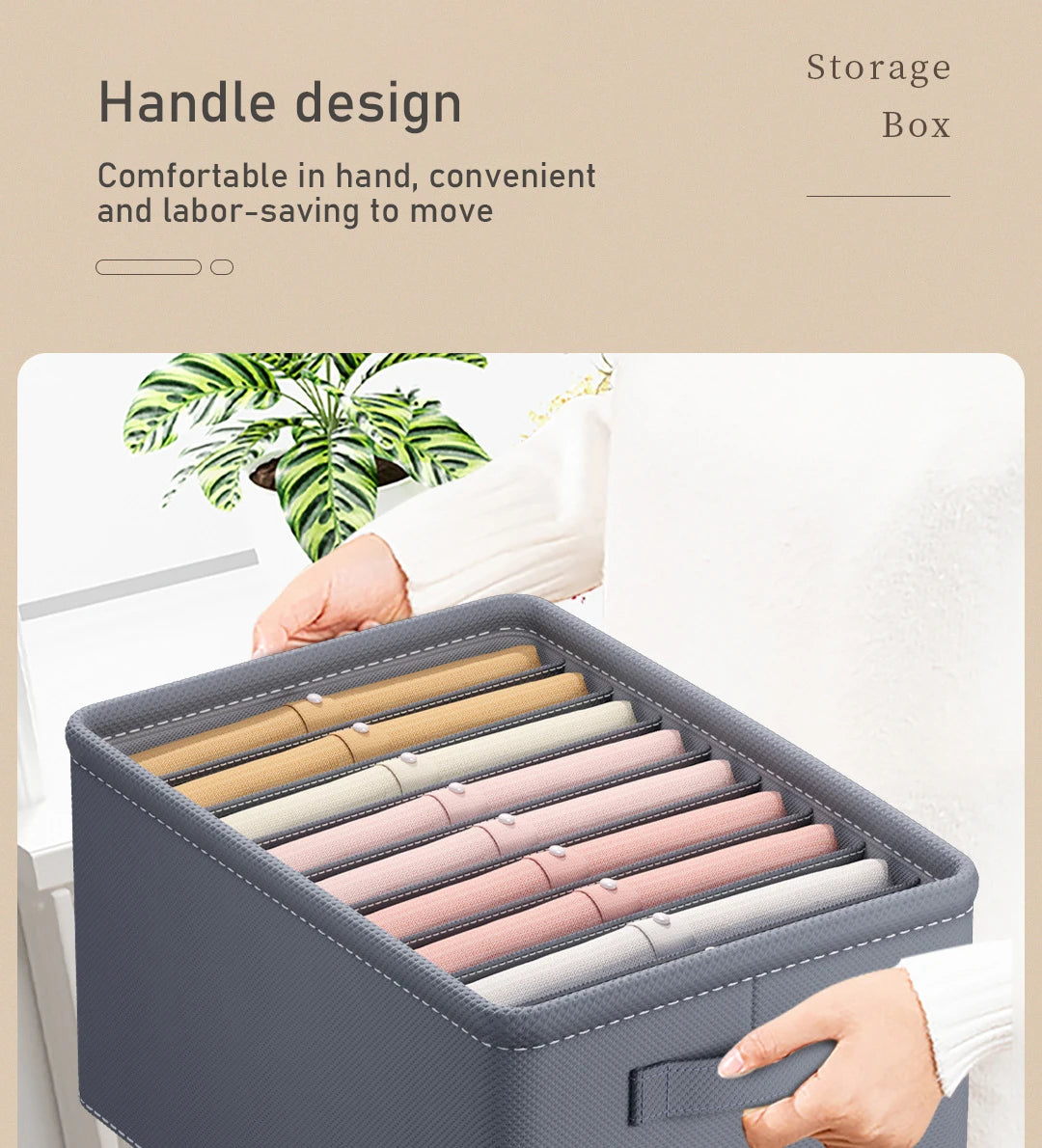 Thickened Pants Storage Box Foldable 9/7/6 Grids Organizer for Jeans Sweatshirt Shirt Wardrobe Organizers of Cabinets and Drawer