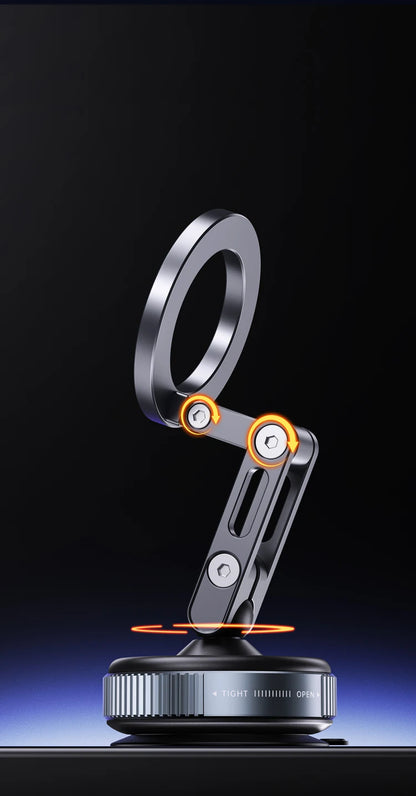 Aluminium Magnetic Car Phone Holder With Vacuum Mount And 360 Degree Rotation