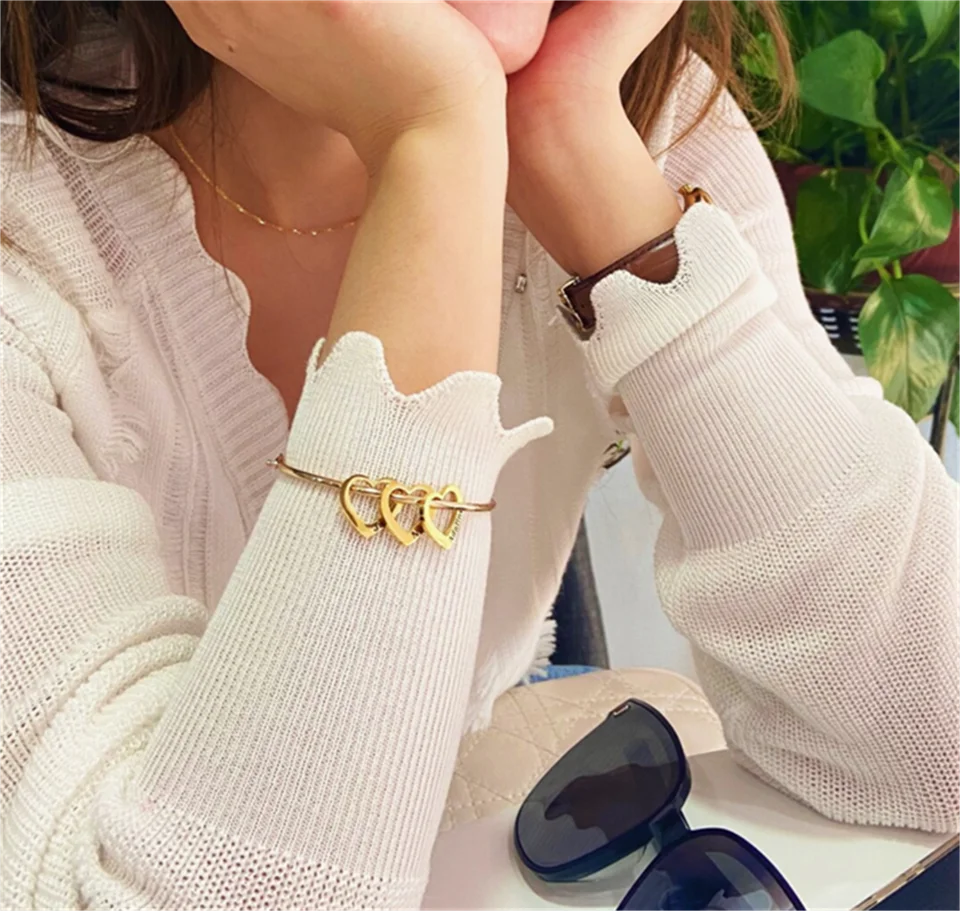 Women’s Stainless Steel Name Bracelet – Personalized Heart Jewelry