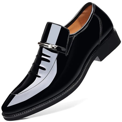 Men's Pu Slip-On Loafers Dress Shoes Round Toe Rubber Outsole