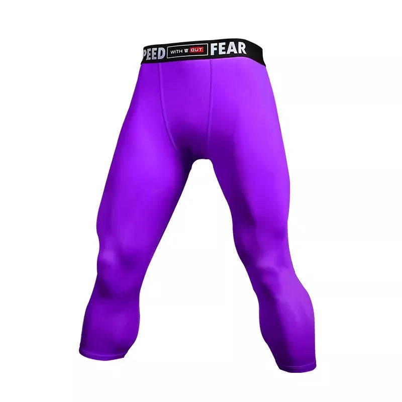 Men Kid Boy Girl GYM Capri Running Tight Pants Basketball Football Soccer Exercise Sport 3/4 Cropped Kneelet Leggings Shorts 714