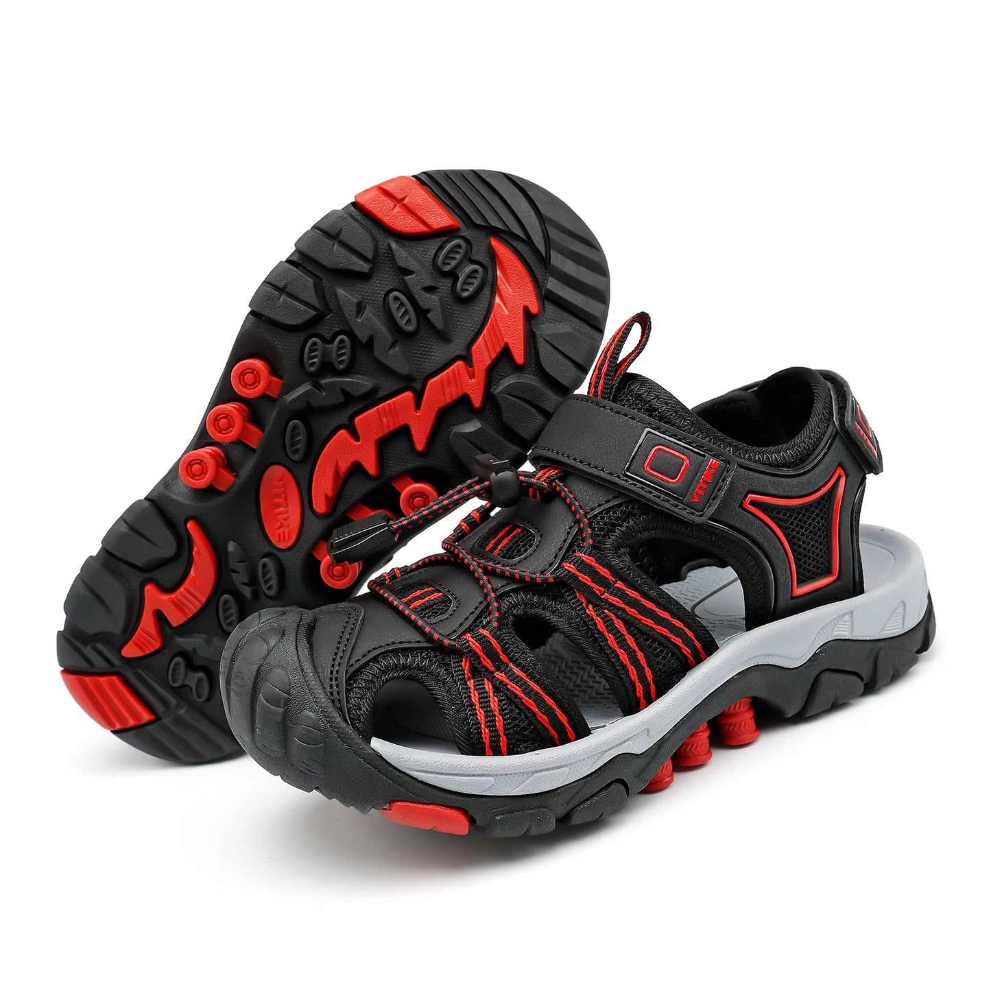 Kids Water Sandals Quick Dry Hook And Loop Unisex Summer Mixed Color